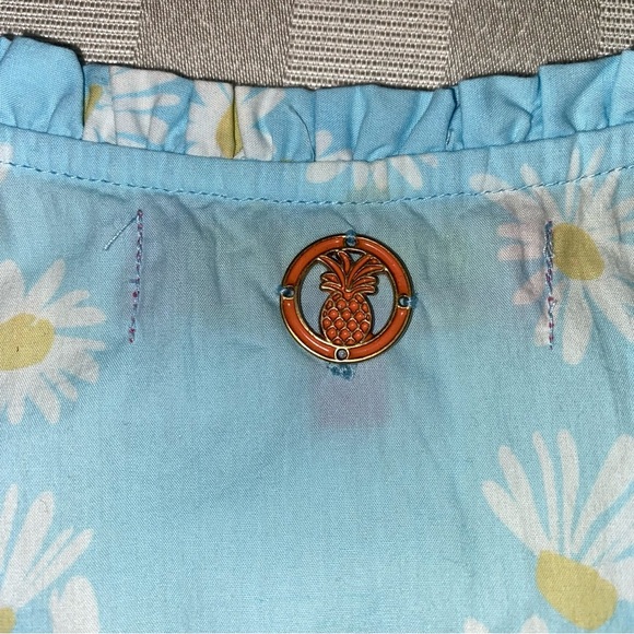 Simply Southern Dress Size S Powder Blue with Daisy Print V-neck Ruffled Skirt - Picture 13 of 14